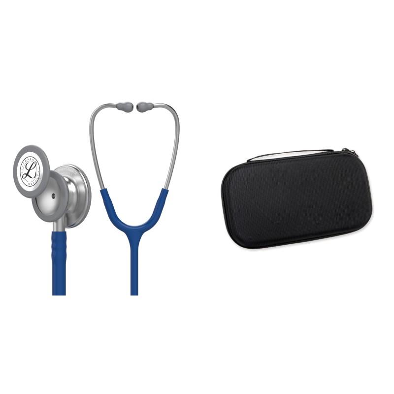 Pachet student - Stetoscop Littmann Classic III Bleumarin 5622 + Borseta negru perlat