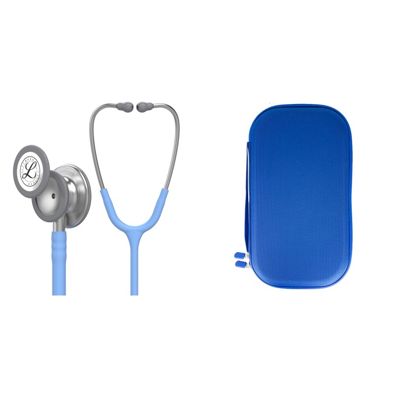 Pachet student - Stetoscop Littmann Classic III Albastru Azur 5630 + Borseta albastru perlat