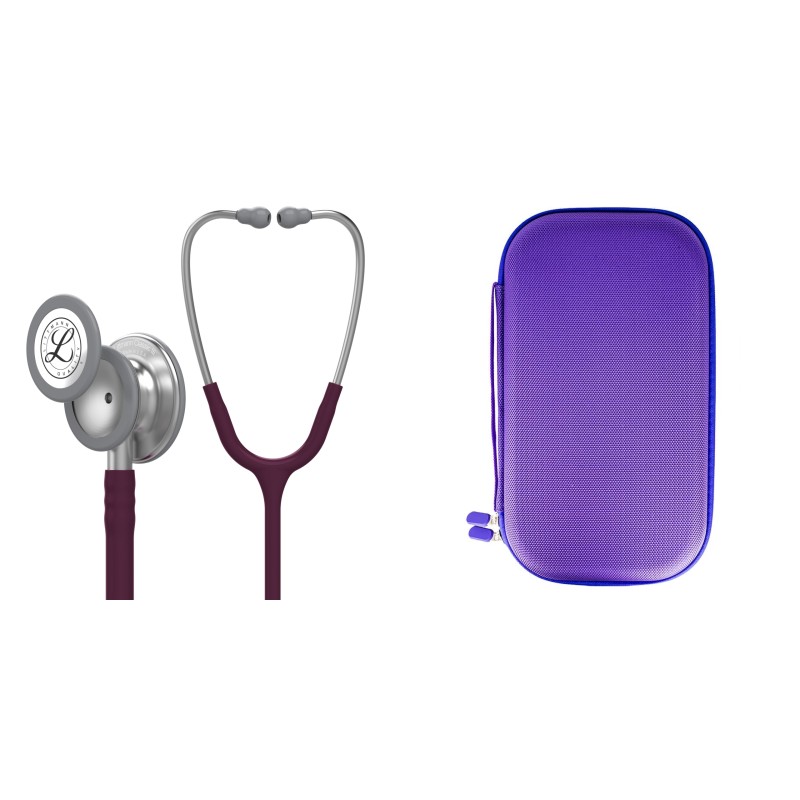 Pachet student - Stetoscop Littmann Classic III Plum 5831 + Borseta mov perlat